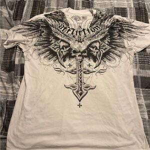 Affliction Men's White Graphic T-Shirt XXL